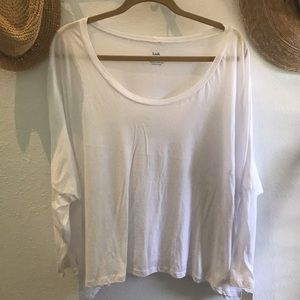 LNA white oversized cotton LS tee M NWT